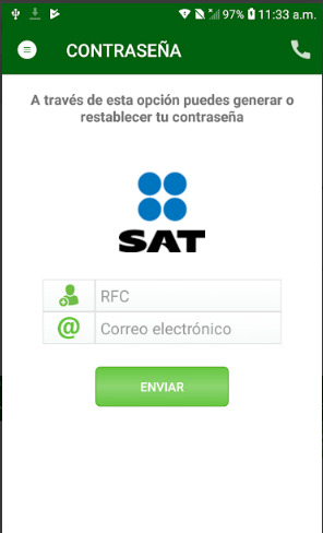 Cómo ingresar al SAT  móvil con RFC