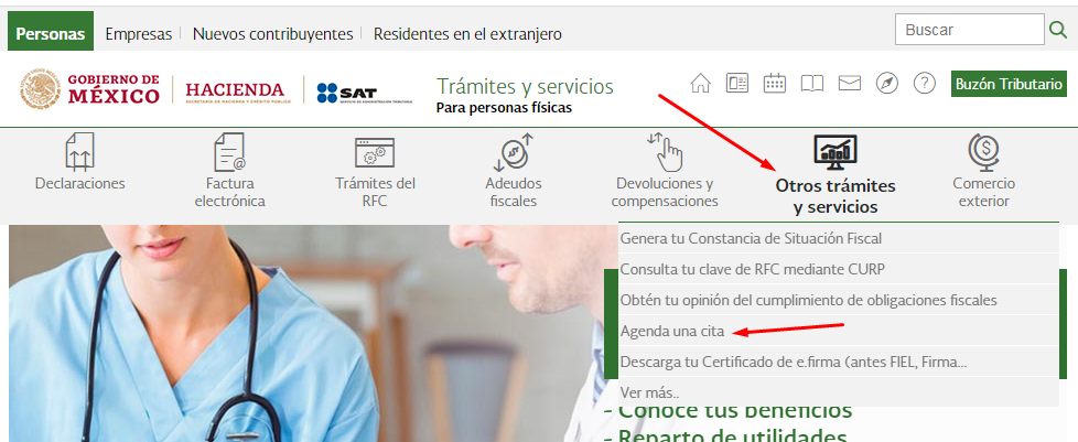 Sacar cita en el SAT en internet